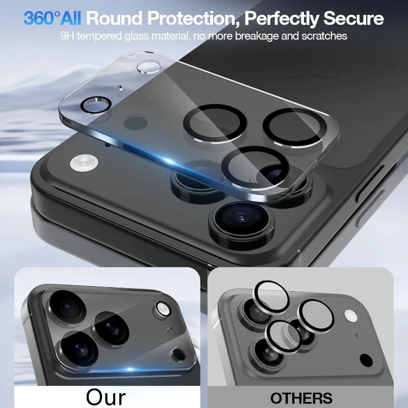 1Pcs Clear Protective Tempered Glass For IPhone 17 16 15 14 Pro Max Camera Lens Protector For IPhone 15 Pro Max 17 Air