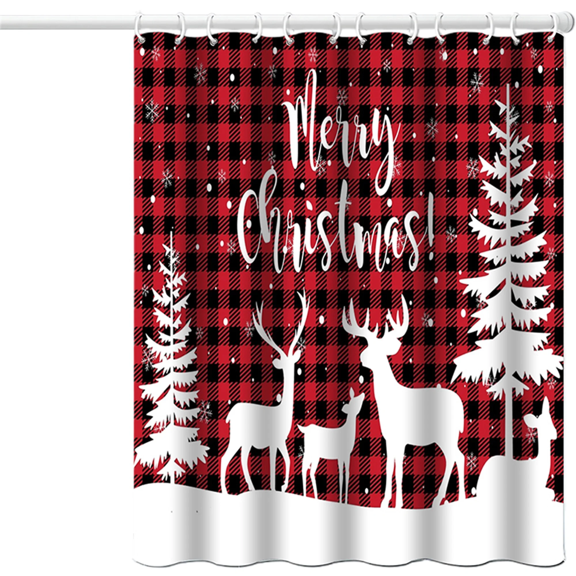 

Рождественские занавески для душа, безликая кукла с изображением северного оленя, аксессуары для ванной комнаты, домашние праздничные украшения