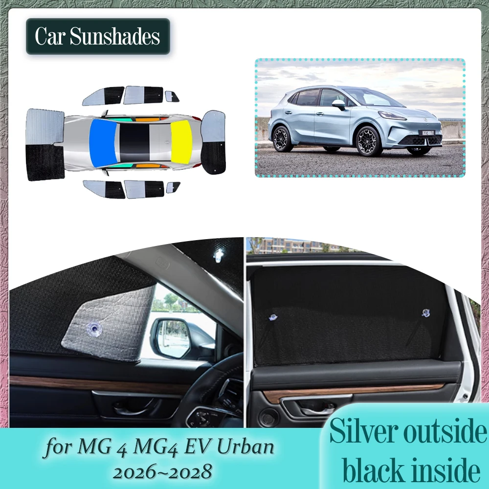 Auto-Sonnenschutz für MG 4 MG4 EV Urban 2026~2028 2027 Fenster-Sonnenblende Seiten-Dach-Windschutzscheiben-Vorhang Abdeckung Dachfenster-Pad Zubehör
