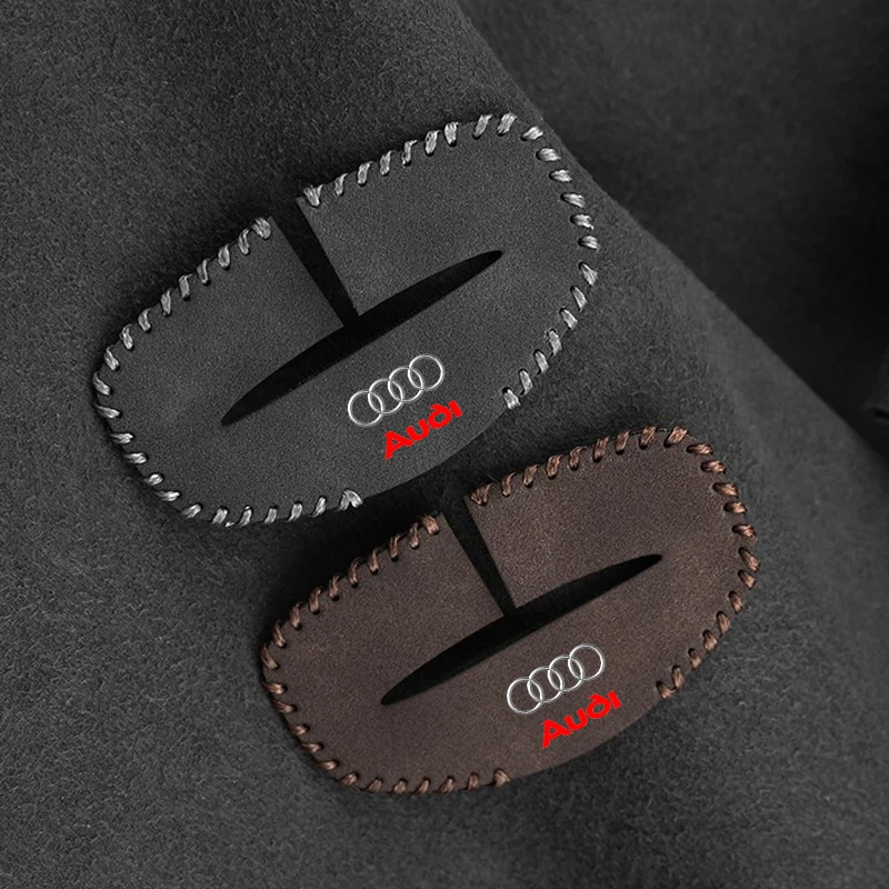 Suede Car Seat Safety Belt Buckle Decoration Cover Accessories For Audi Quattro A1 A3 A5 B5 B4 B8 B7 B6 S6 S7 Q5L Q7 Q8L RS6 RS4