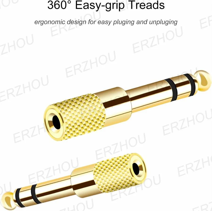 10PCS Hifi 1/4 Inch 6.35mm Male to 3.5mm Female Stereo Headphone Audio Adapter Amplifier Mixer Guitar 6.35 to 3.5 Converter
