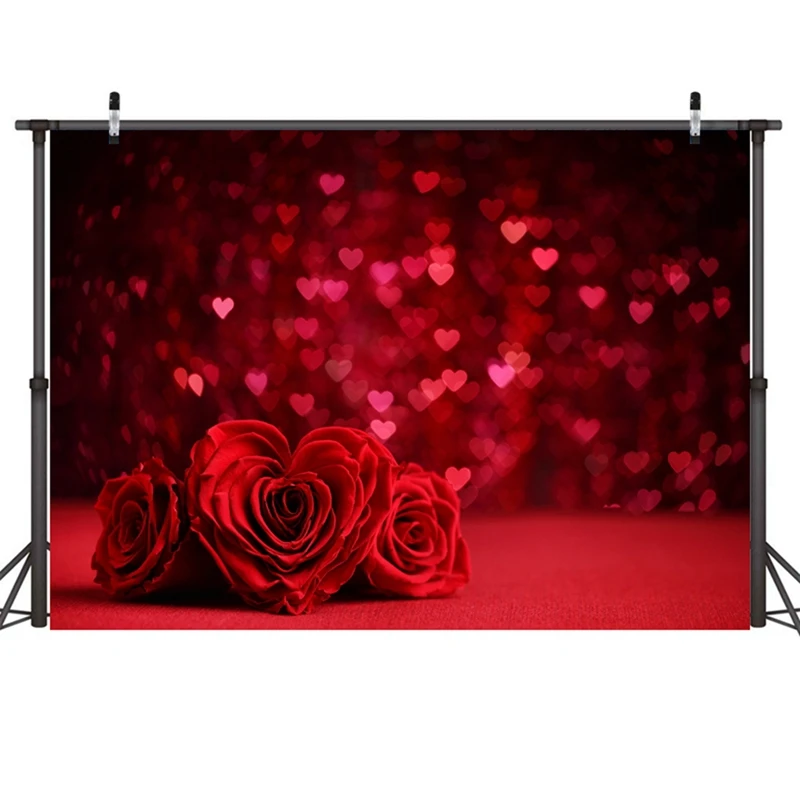 210X150 cm Panno per sfondo di San Valentino Fiore d'amore Materiale fotografico Panno per sfondo fotografico, G Facile installazione Facile da usare