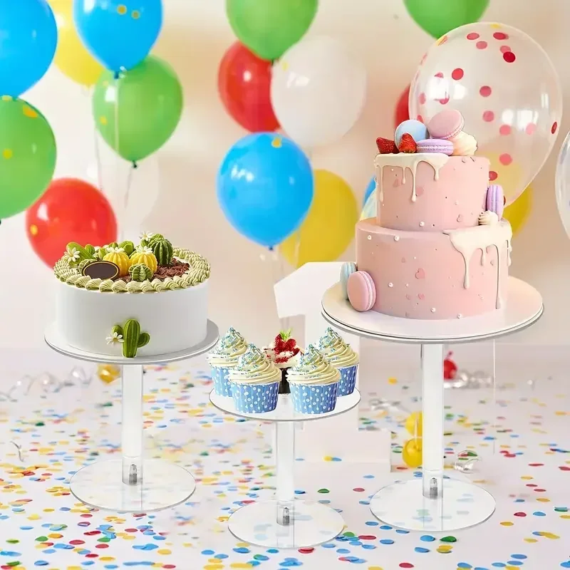 Acrylic Cake stand Detachable  Wedding Dessert Baby Shower Birthday Party Paper Cups Muffin Pastry Cake Decorating Rack Tools