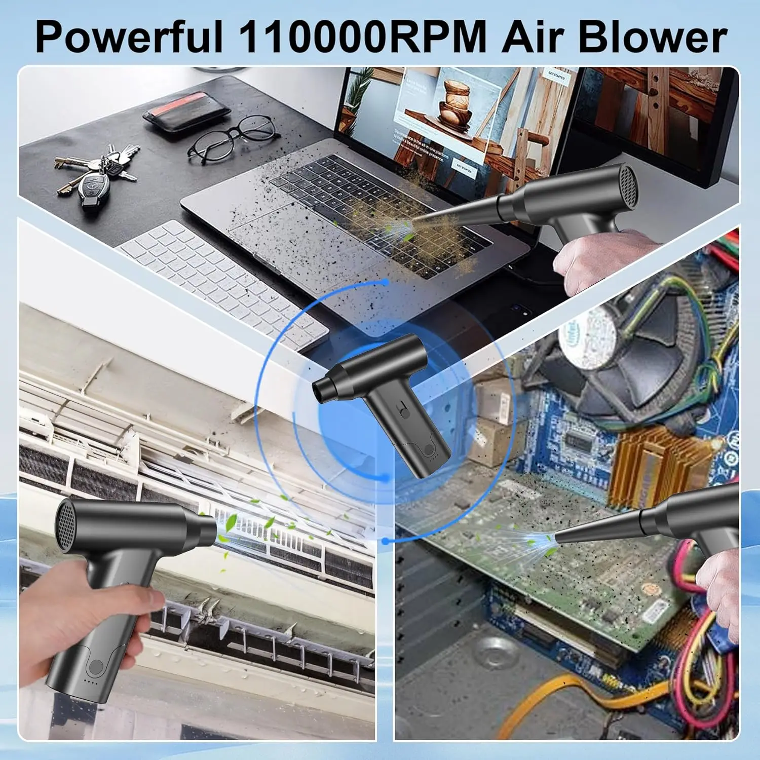 130000 rpm ミニ圧縮空気ダスターポータブル手持ちファン電動ターボファンジェットカードライヤー送風機屋外除雪
