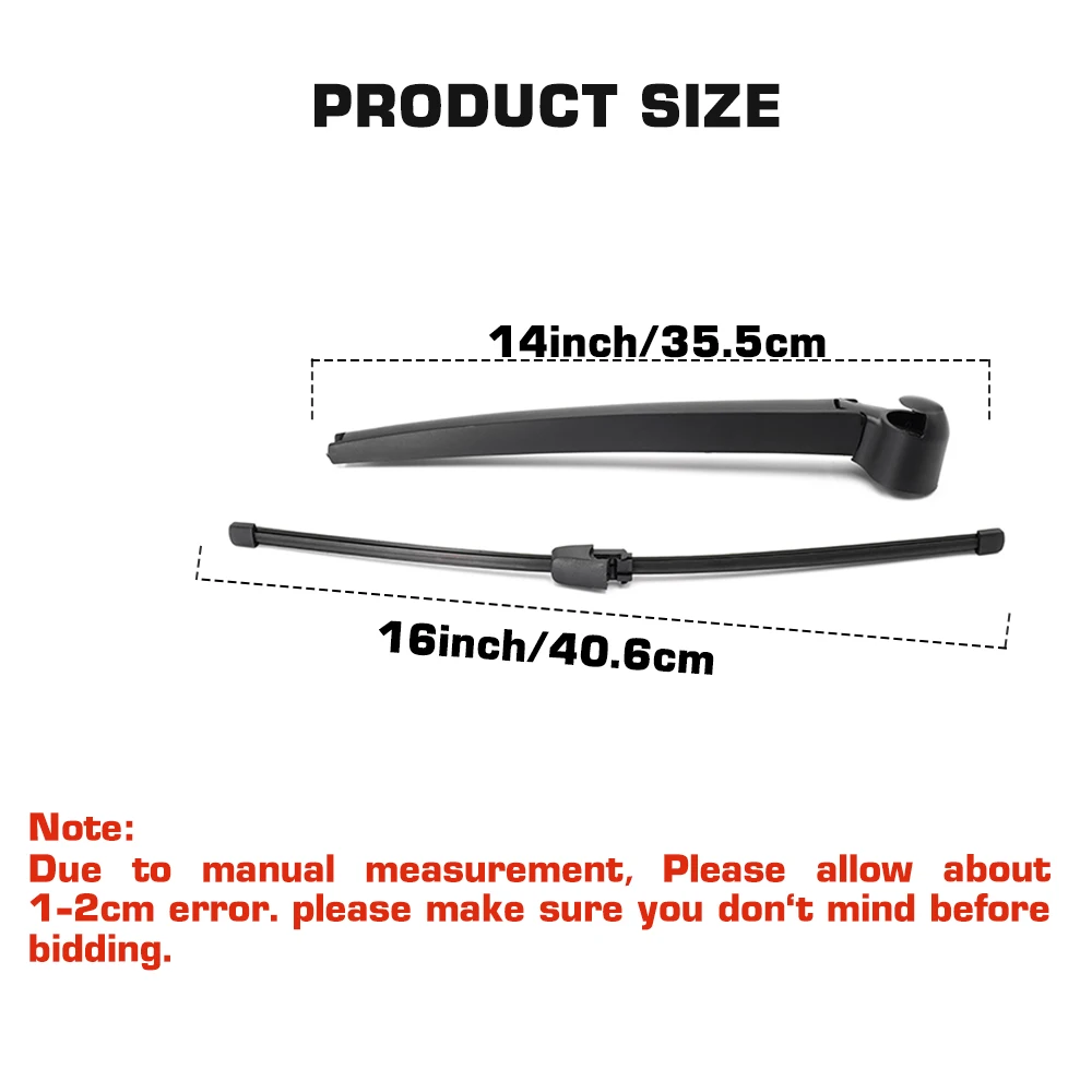For VW Transporter T5 2003 - 2013 Wiper Rear Wiper Blade & Arm Set Kit Windshield Windscreen Window Brush