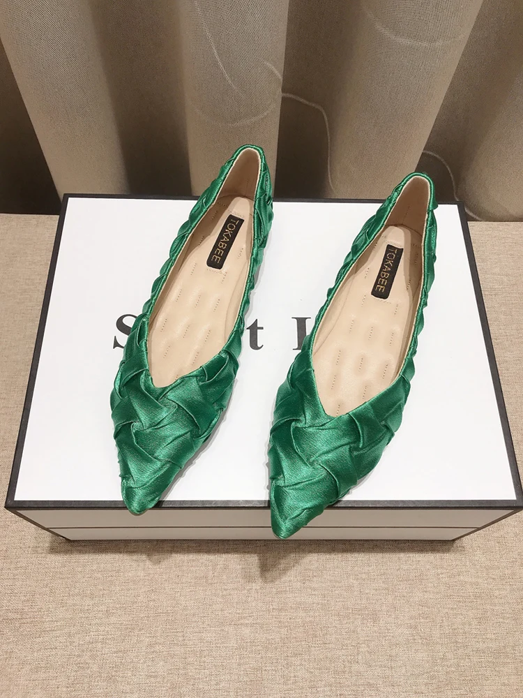 Women Flats Pointed Toe Solid Color Lady Shoes Elegant Chic Stylish 2023 Summer Spring New Woman Shoes Slip on Soft Sole 31-46