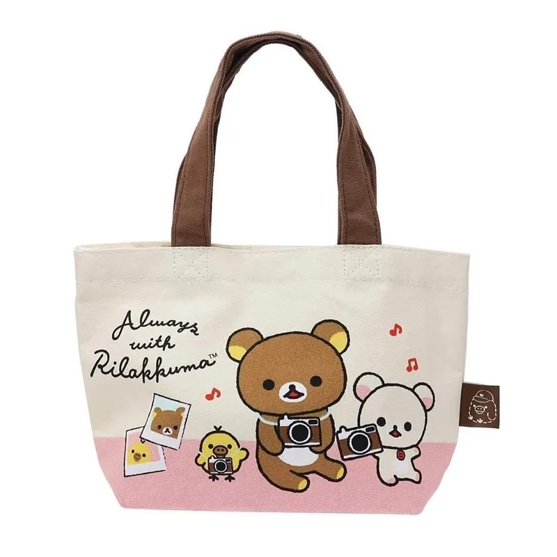 New Cute Rilakkuma Kids Small Canvas Handbags Woman Lunch Bags For Children