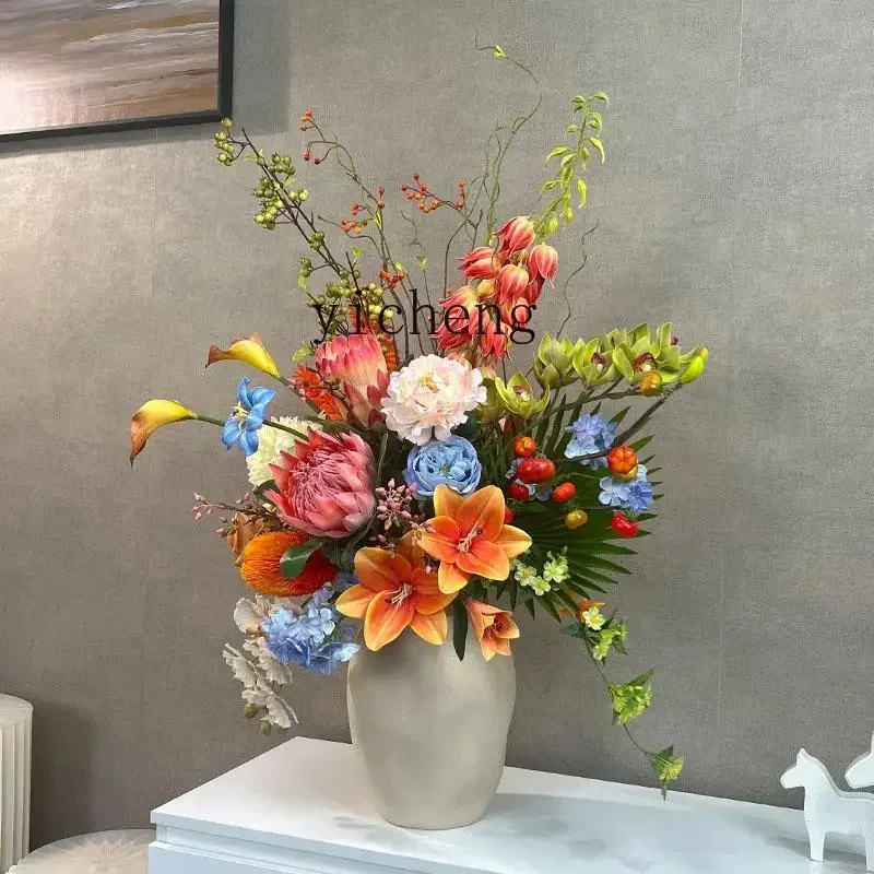 DSA -Vintage Peony Artificial Decorative Floral Art Mid-Century Soft Decoration Fake Home Ornament