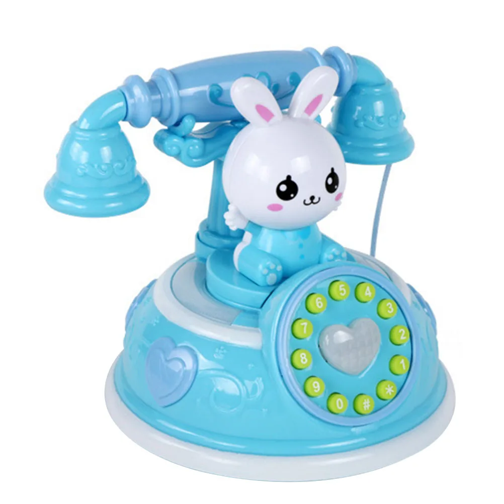 Simulazione Telefono Giocattolo Bambini Casetta da gioco cablata Gioco di ruolo Telefono dei cartoni animati Macchina per la storia dell'educazione precoce vintage Bambino sicuro