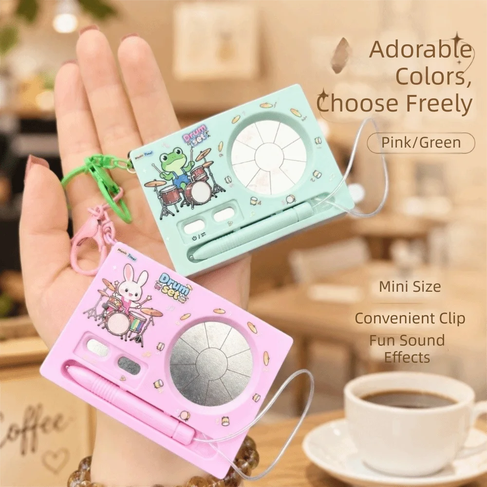 Recording Function Electronic Drum Keychain Mini Size Playable Electronic Piano Drum Keychain Cute Portable Music Keychain Small