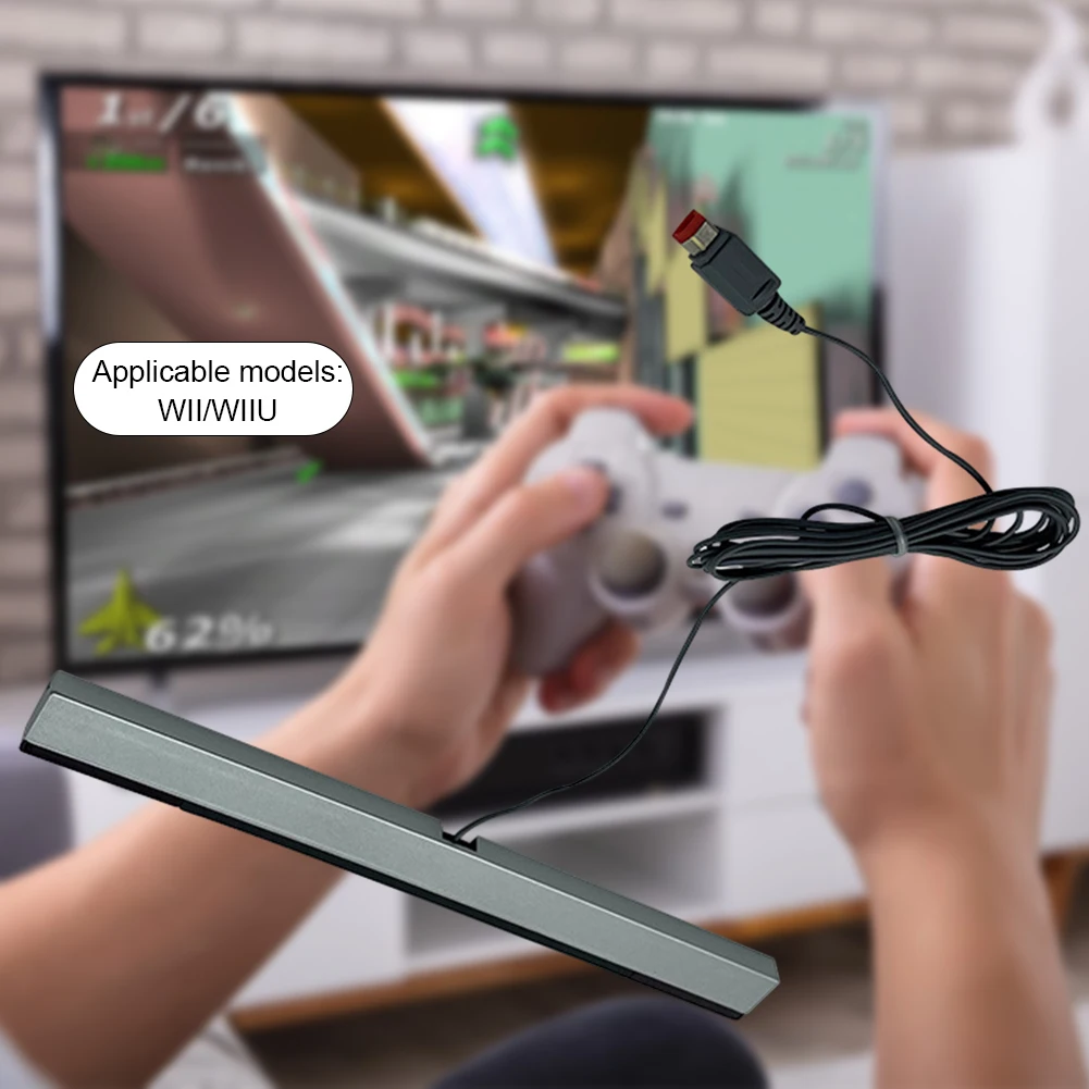 Receptor de Sensor de Movimiento con Cable y Cable de Extensión, Barra Inductora de Rayos Infrarrojos IR, Barra de Sensor de Rayos Infrarrojos con Cable para Wii/Wii U