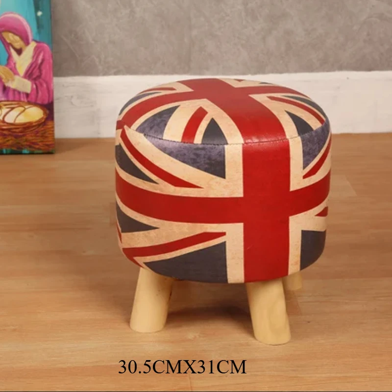 

European American Tea Table Stool Living Room Home Decoration Accessories Creative Coffee Table Simple Sofa Low Round Bench