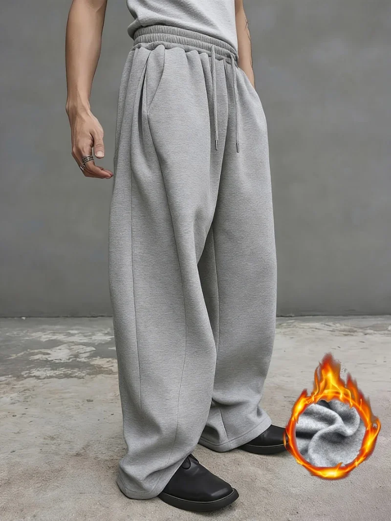 

Мужские широкие спортивные штаны большого размера, свободные брюки с эластичной резинкой на талии, дышащие зимние брюки для спортзала