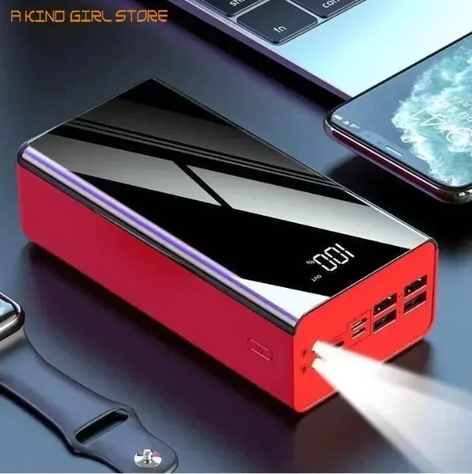 30000mAh Portable Charger LED with Flashlight Digital Display 80000 MAh External Battery