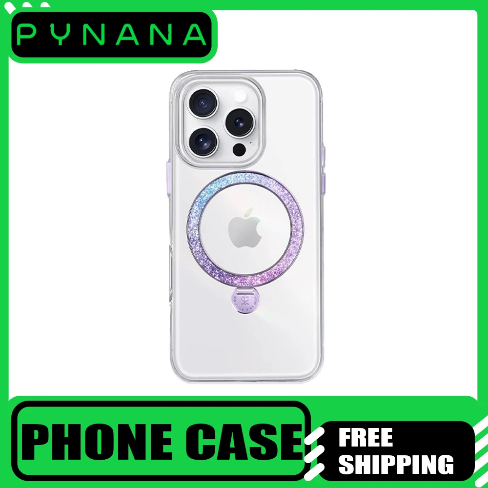 

Pynana Iphone Case Magnetic Transparent Streamer Dance Music For Iphone15promax/15pro Phone Case With Bracket Anti-Fall Gift