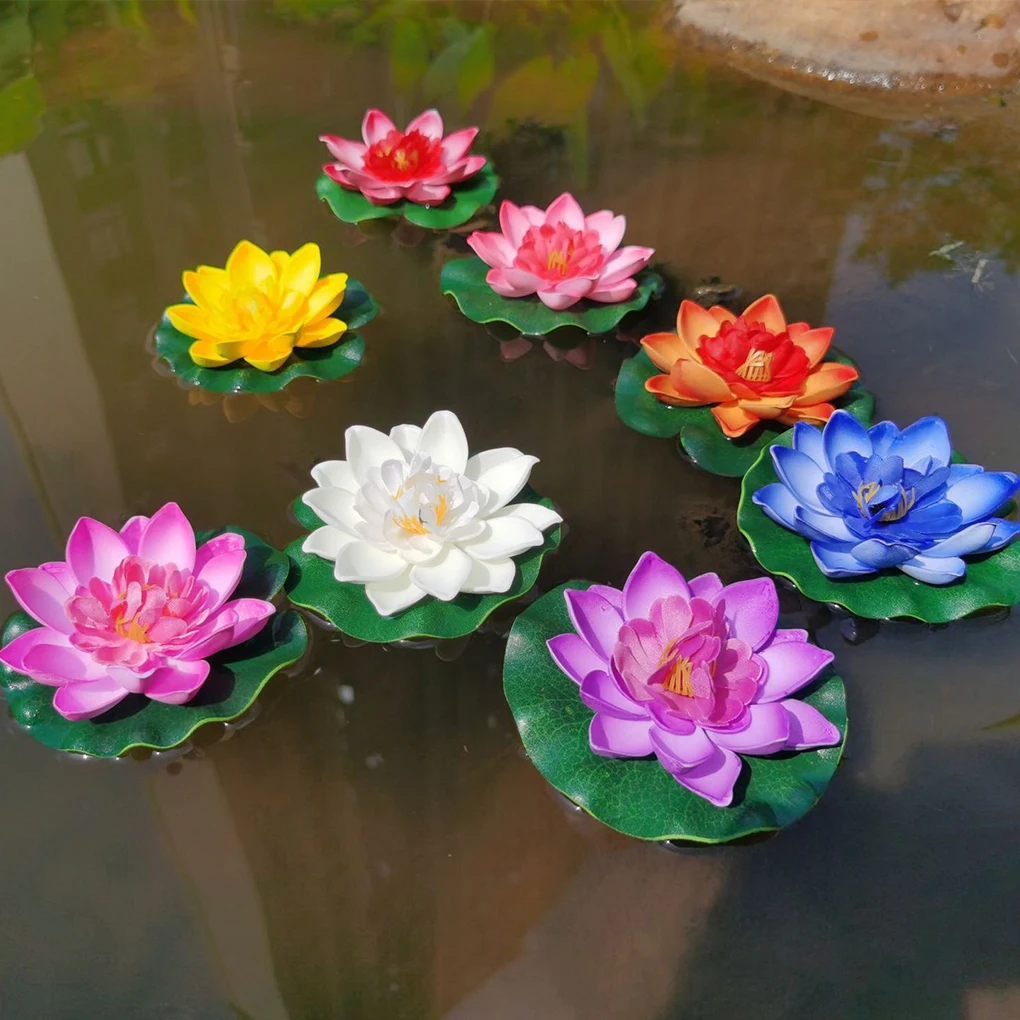 5pieces Artificial Lotus Flower Low Maintenance Wide Application Eco-friendly Easy To Clean