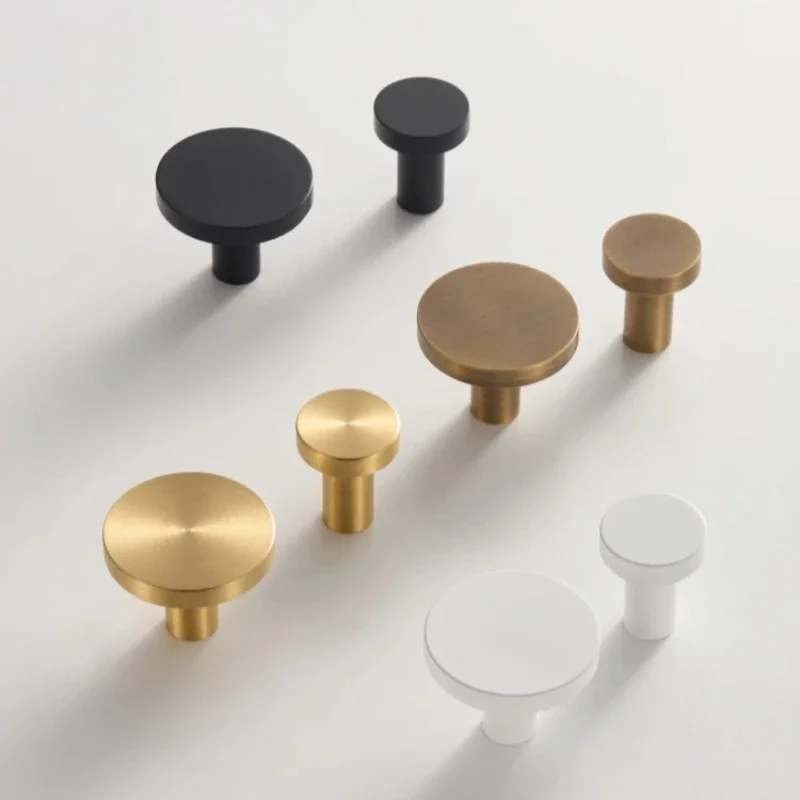 ทองเหลืองวงกลมทองสีดําโบราณสีขาวตู้เฟอร์นิเจอร์ Knobs ผนังห้องน้ําเสื้อผ้า Hook Handle