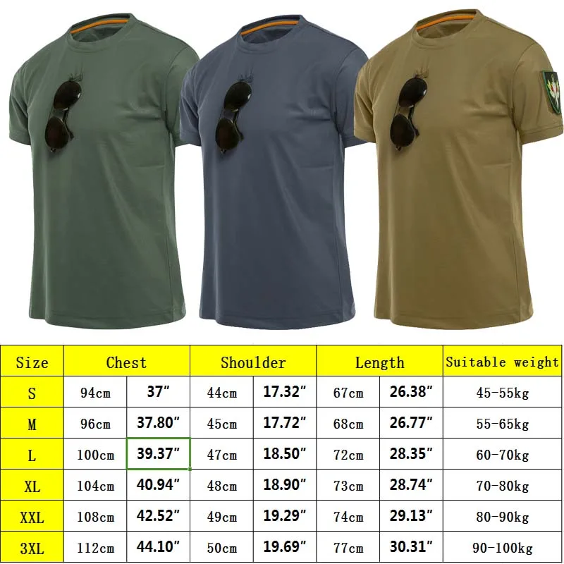 Tactische T-shirts Heren Sport Ademend Outdoor Militair T-shirt Sneldrogend Shirt met korte mouwen Jacht Combat Herenkleding