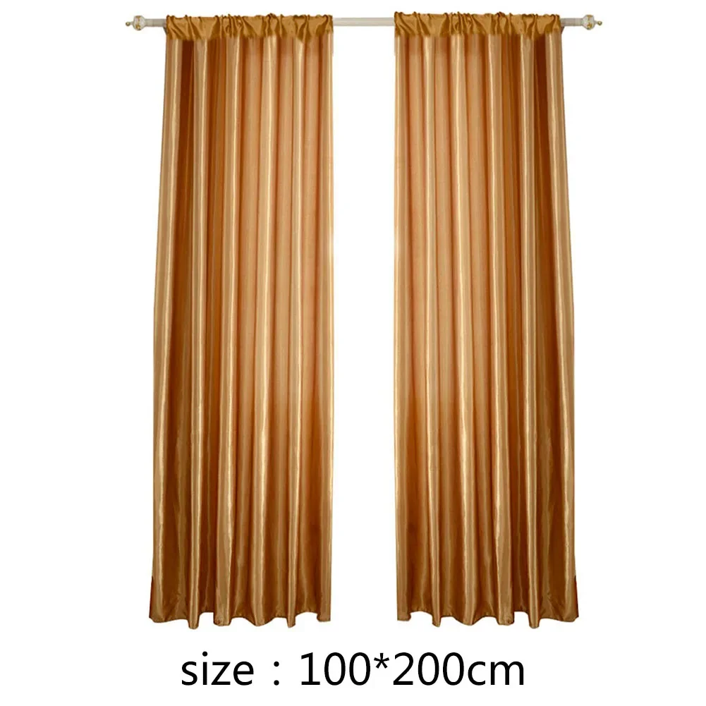 Room Half Blackout Drape Curtains with Sufficient Durability and Ruggedness 1pc Pure Color Satin Tulle Door Window Curtain