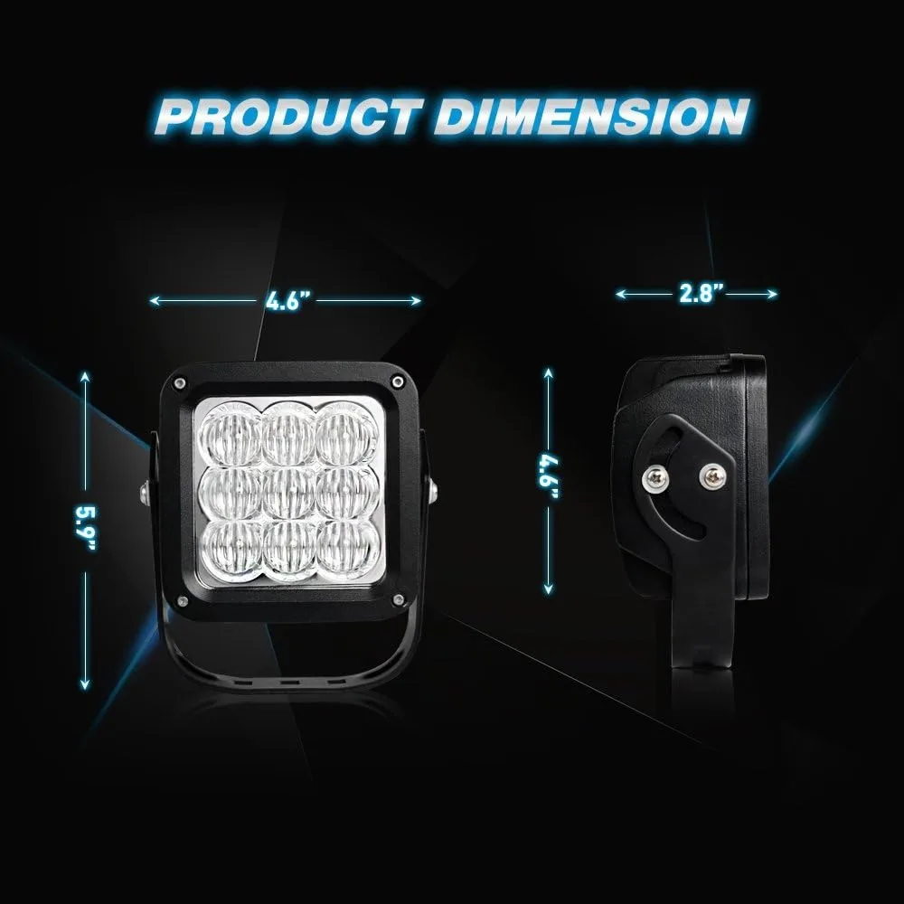 Nilight LED Work Light Nilight 2PCS 4.5Inch 45W Flood Led Off Road Lights LED Light Bar Fog Light Driving Lights Roof Bumper for Trucks Boat