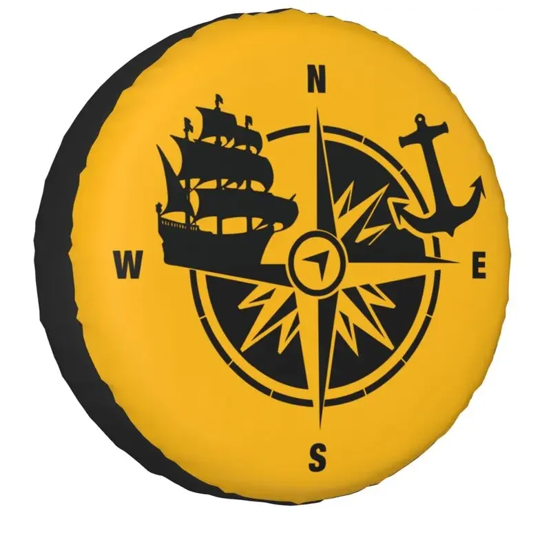 Nautical Anchor Compass Tire Cover 4WD 4x4 Adventure Traveller Spare Wheel Protector  for Toyota RAV4 Prado 14