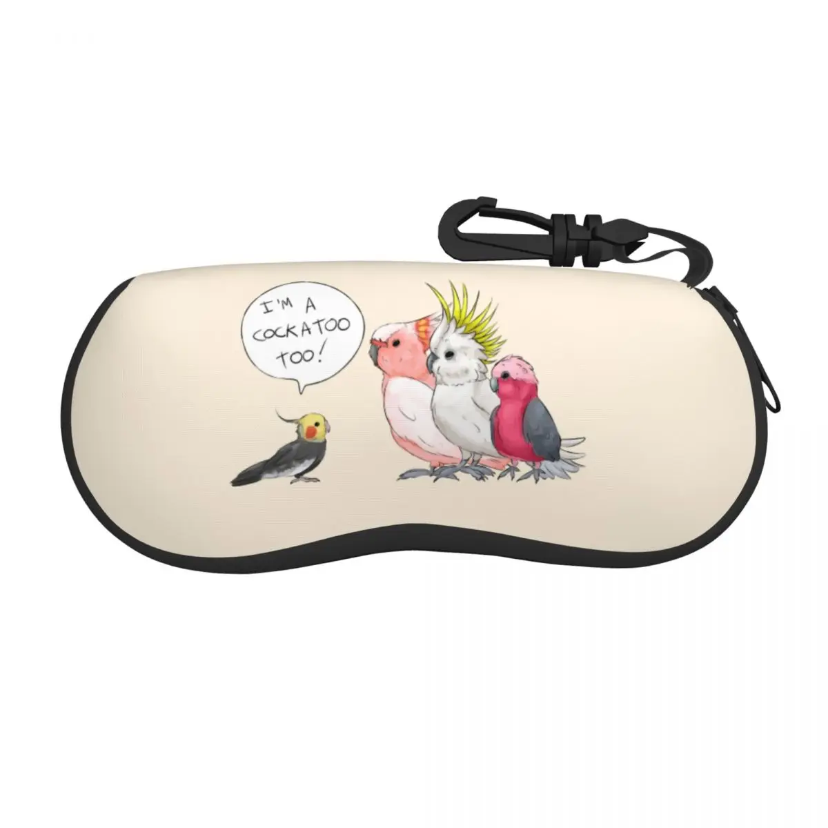 Custom Funny Cockatoo Cockatiel Glasses Case Portable Parrot Birds Shell Eyeglasses Case Sunglasses Box