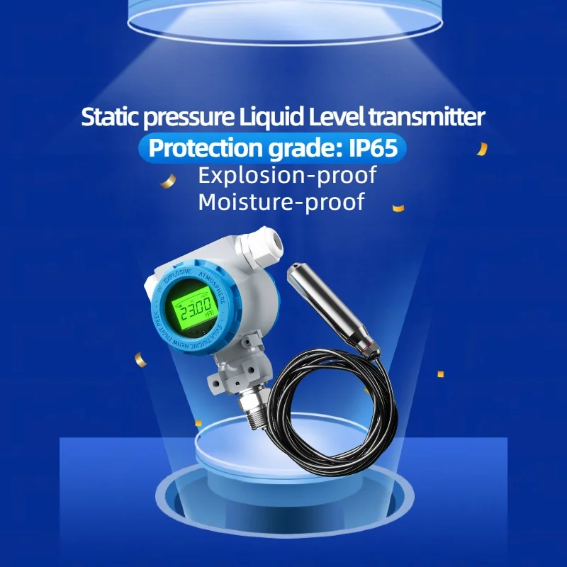 

2088 Liquid Level Transmitter 2m 5m 10m LCD Explosion-Proof Water Level Transmitter 4-20mA 0-10V 2088 Liquid Level Sensor