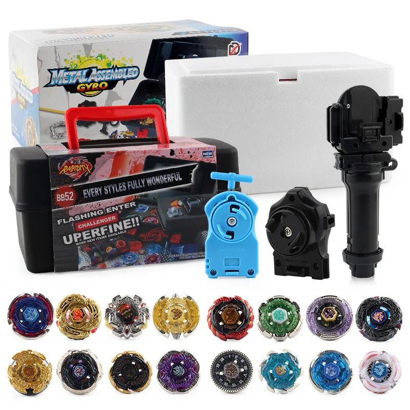 

Burst Rotatingtoupie Beybladesgyro Combination Set With Handle Transmitter Storage Box Large Gift Box Children's Gift Toys