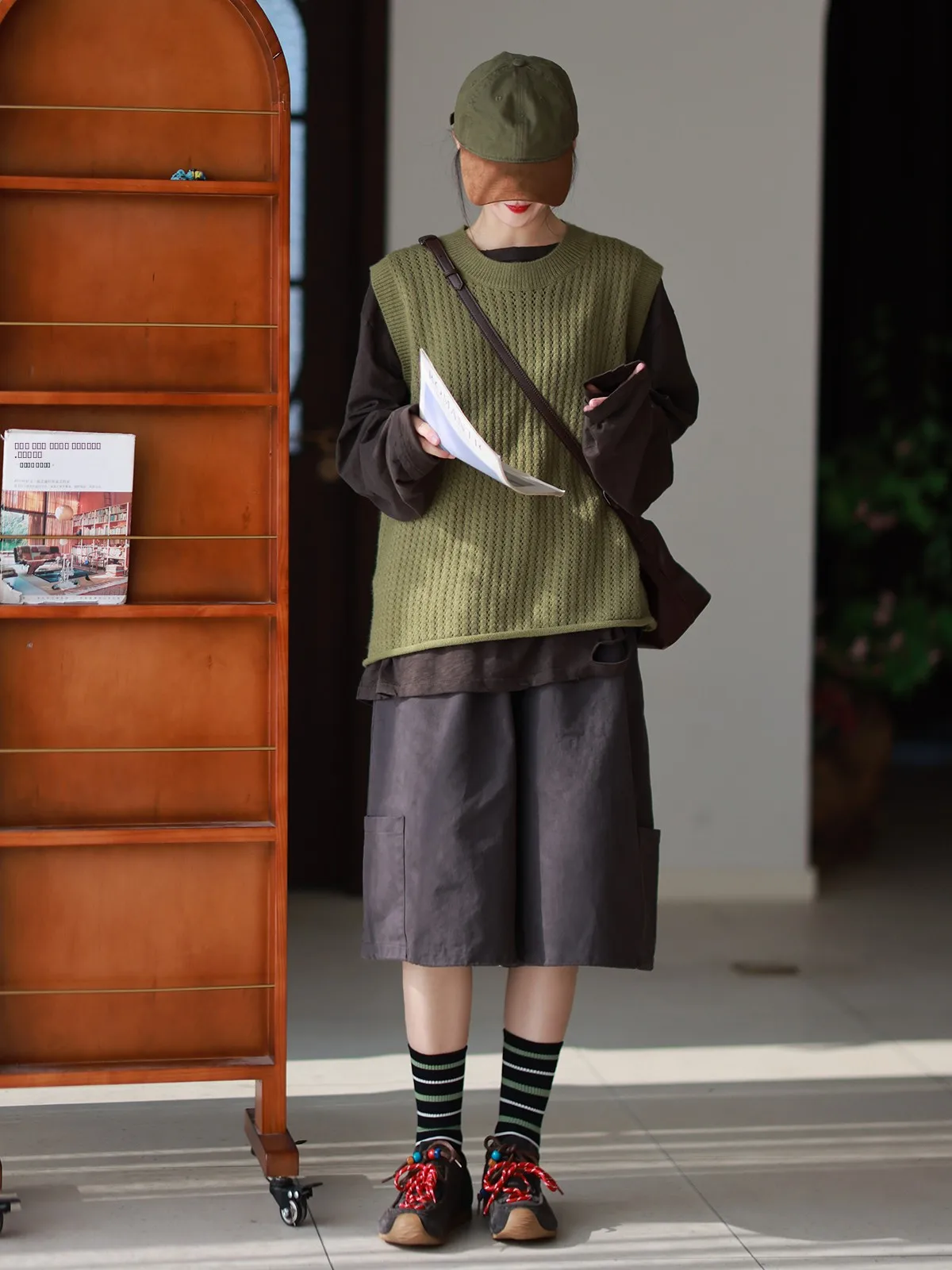 

Muede Original Women's Loose Cotton Casual Wide Leg Pants Five-Quarter Length Artistic Sle Spring 2026 Ladies Faion