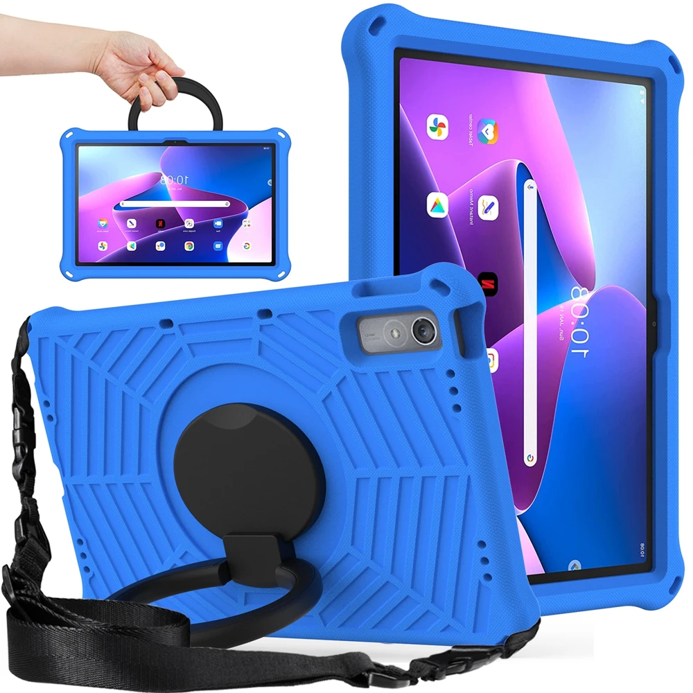 For Lenovo Tab P11 2nd Gen 2 11.5 inch 2022 TB-350FU TB-350XU Case EVA Kids Safe Pull Ring Shockproof Shoulder Strap Stand Cover
