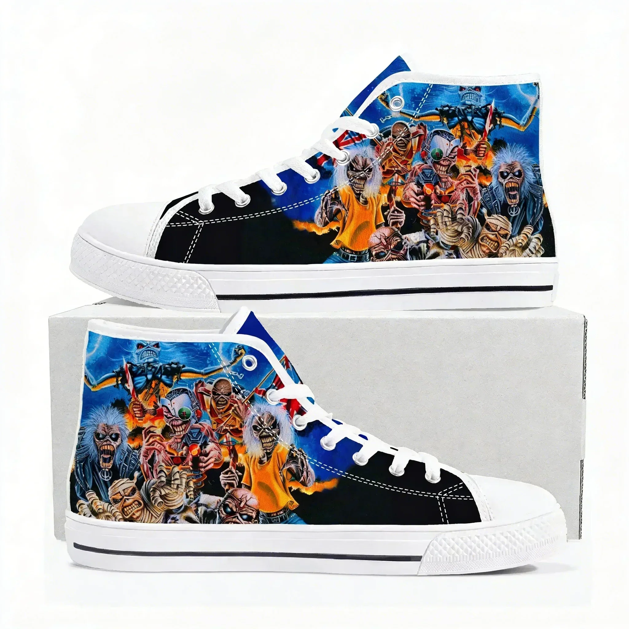M-Maidens H-Heavy M-Metal Rock Band Singer Music Iron High Top Sneakers Mens Womens Canvas Sneaker Custom Made Shoes
