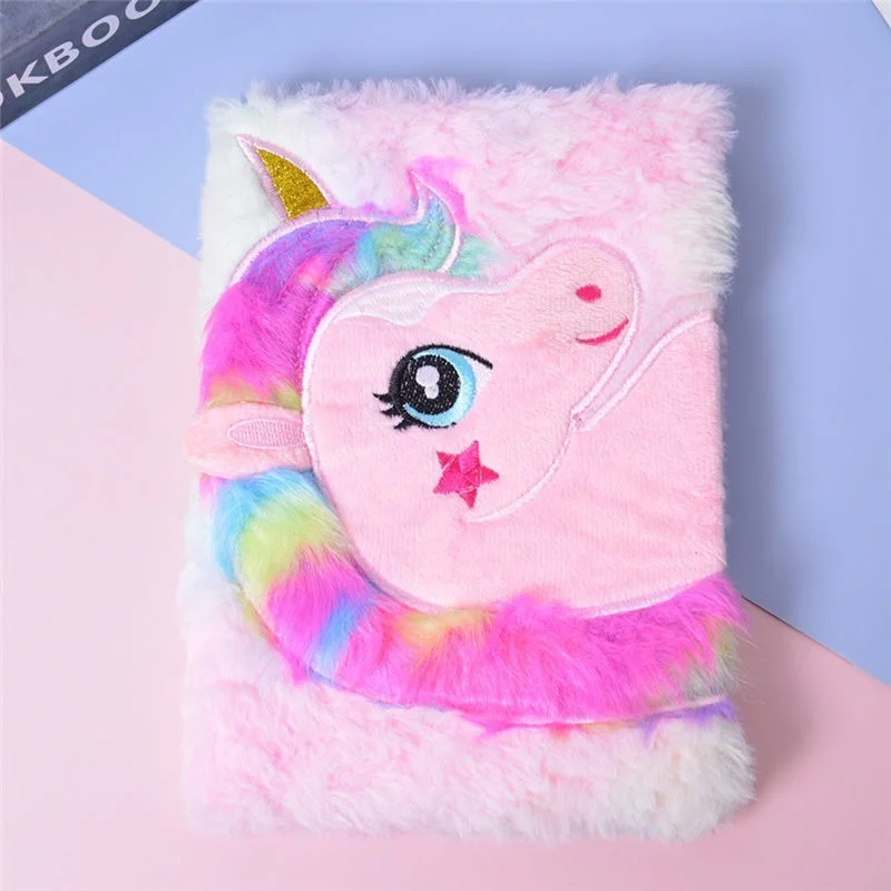 ins Korea Cute Girl Heart Unicorn Handbook Plush Diary Student Stylistics Travel Notepad Notebook journal notebook