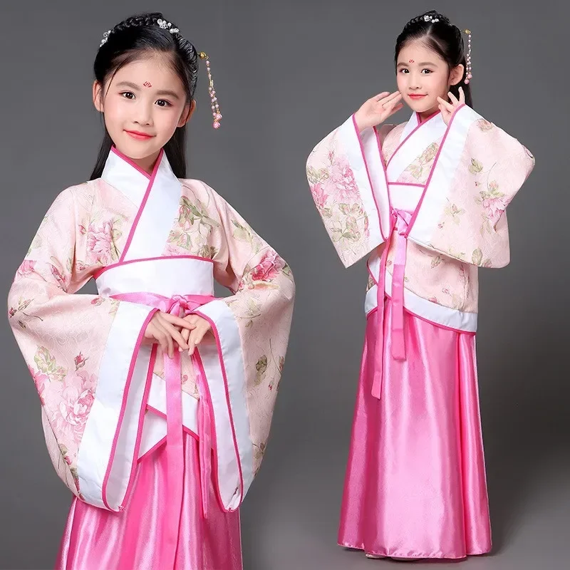 Mulan Dress Up Fasnacht Kostum Hanfu Traditional Chinese Clothing For Girls Kids Tang Dynasty Traditional Floral Princess Dress - view 2