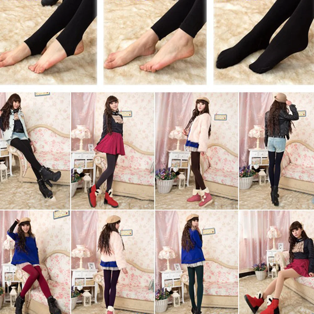 Lady Women Winter Warm Stockings Pantyhose Panty Hose Step on Stretchy Leggings (Purple) women