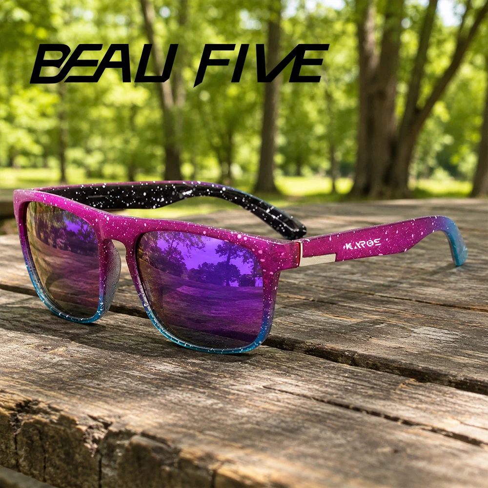 

BEAU FIVE Fashion square Sunglasses Men Women Driving Fishing Hiking Colorful Trendy Lightweight Outdoor Goggles