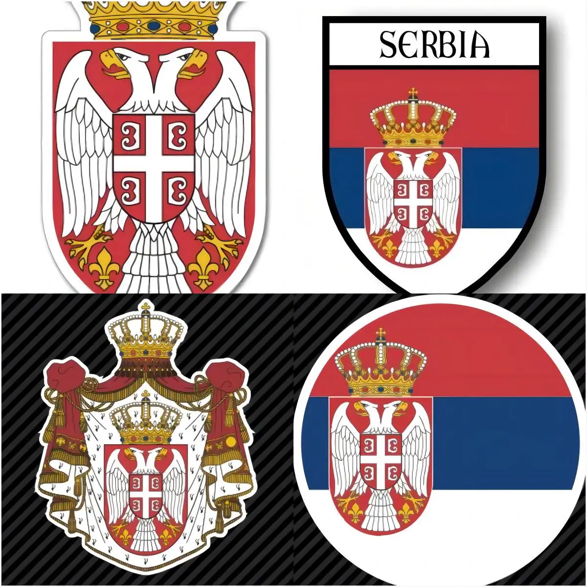 

Serbian Coat Of Arms Laptop Macbook Bumper Sticker Flag Bumper Water Proof Auto Interior Accessories Camping Laptop Electric