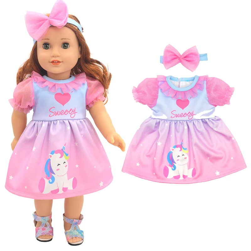 

18 дюймов куклы девушки одежда комплект школьной формы костюм Baby Doll Детская жилетка желтое платье в горошек игрушки носит подарок ребенку на день рождения