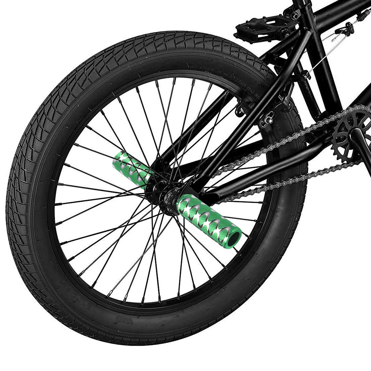 

1Pair Aluminum Alloy Bike Pegs Durable Cylinder Seat Axle Long Pedal for Mountain Bicycle Repair Footpeg with Small Hole