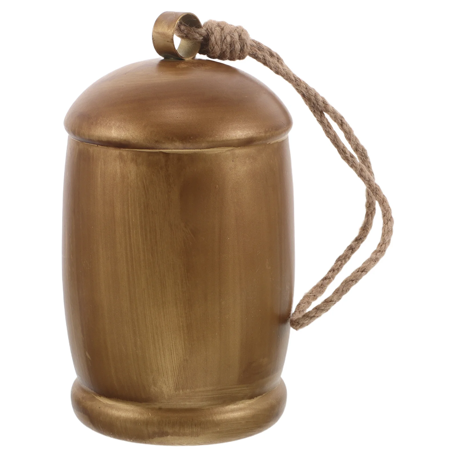 

1pcs Rustic Vintage Bell: Distressed Metal Cowbell With Hemp Rope For Farm Animals Loud Sound Goat Sheep Grazing Bells Hanging