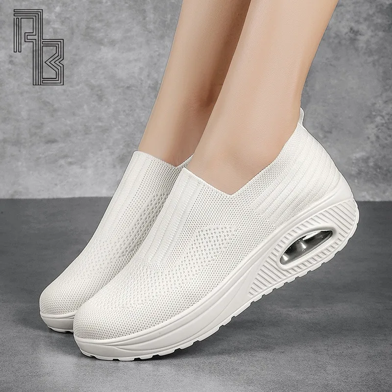 

Women Walking Shoes Cushion Non Slip Orthopedic Shoes Ladies Platform Mules Breathable Wedge Female Sneakers