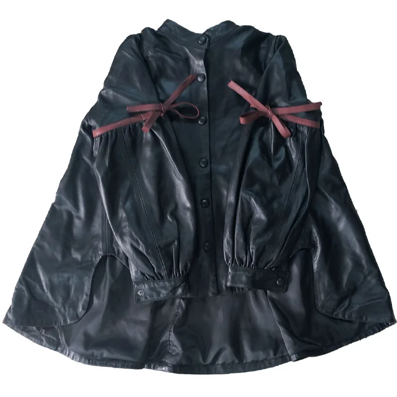 Chaqueta de piel de oveja para Mujer, abrigo sencillo de alta calidad, Tops, 2023, novedad de 100%