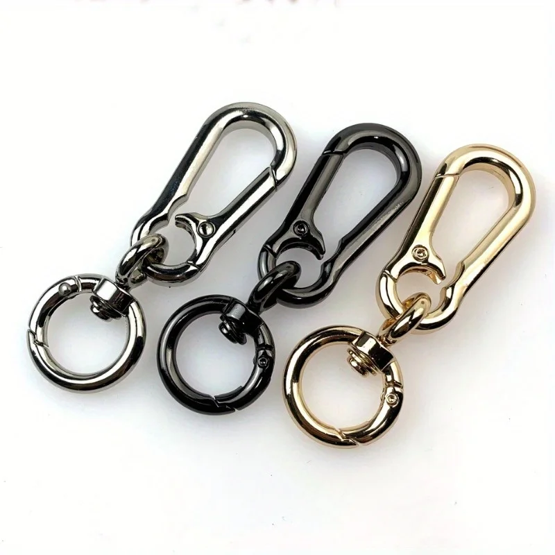3Pcs Double Opening Swivel Clasp Clips,Metal Swivel Spring Snap Hooks,Key Chain Clip with Key Ring for Keychains,Lanyard Making