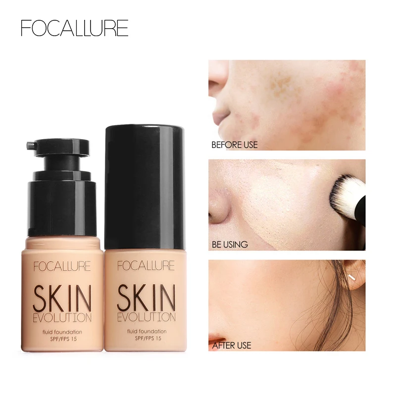 Focallure 8 Colors Face Foundation Makeup Base Liquid Foundation Cream Full Coverage Concealer Moisturizing Face Make Up