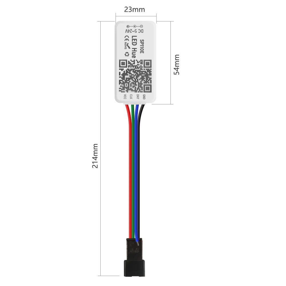 DC 5V 12V 24V 1024-Pixel kontroler LED dla Dream Color LED Strip kontrola aplikacji kompatybilny z Bluetooth WS2811 SP110E