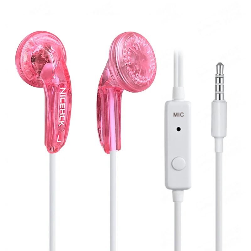 NiceHCK Traceless 3.5mm HIFI Earbud 15.4mm Dynamic Driver Unit DJ Bass Earphone Wired HD Microphone Headset EB2S/B40/B70/Vido