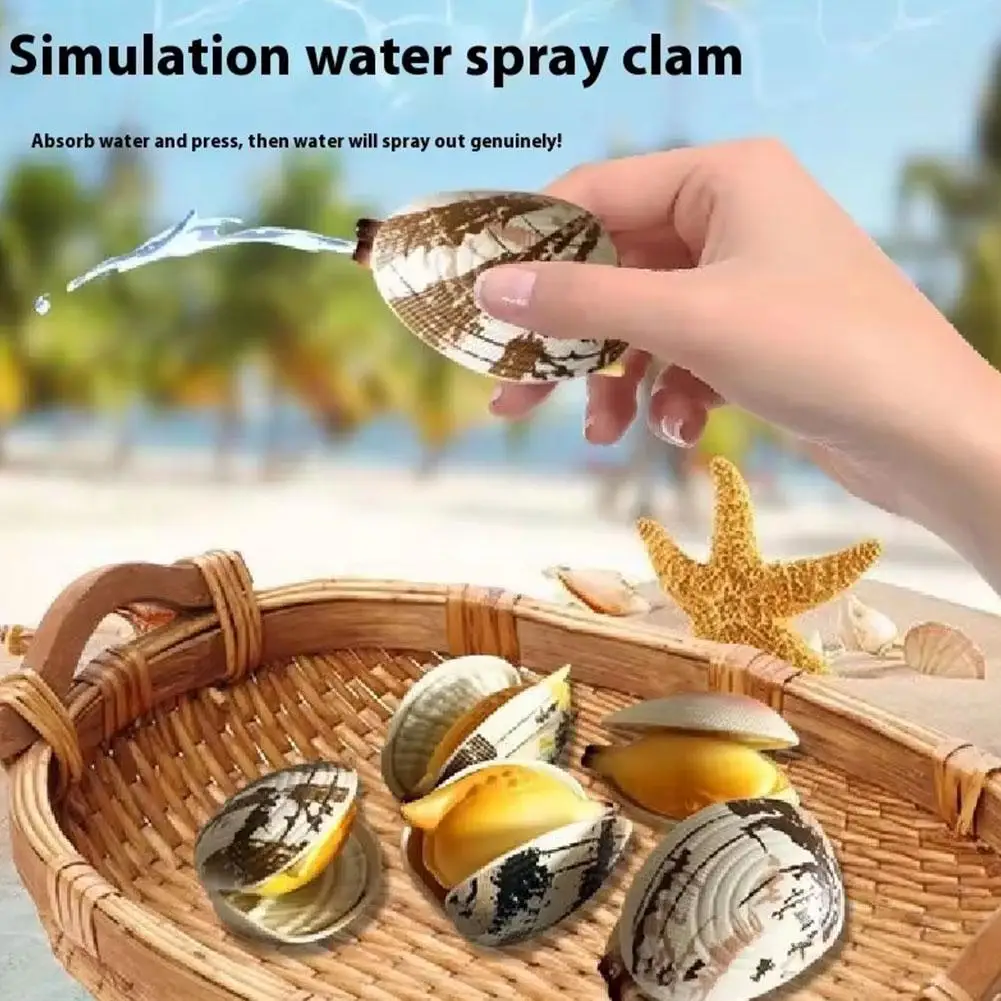 

Baby Bath Toy Seashell Design Food Grade ABS Press Water Spray 30-50cm Height Refillable Water Play for Pool Beach X8B7