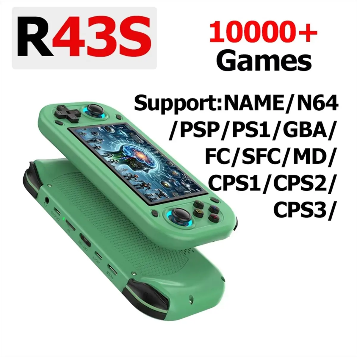 R43S Retro Handheld Video Game Console Open Source Linux System 4.3Inch IPS Screen Portable Pocket Video Player