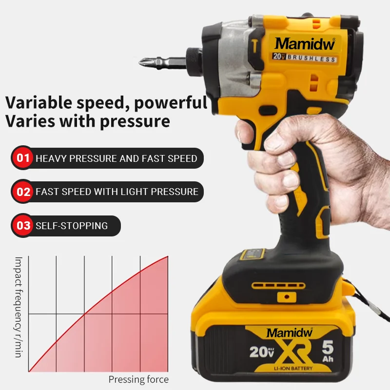 Mamidw Cordless Compact Drill Driver Brushless Electric Drill Multifunctional Screwdriver Power Tools For Dewalt 20V Battery image 5