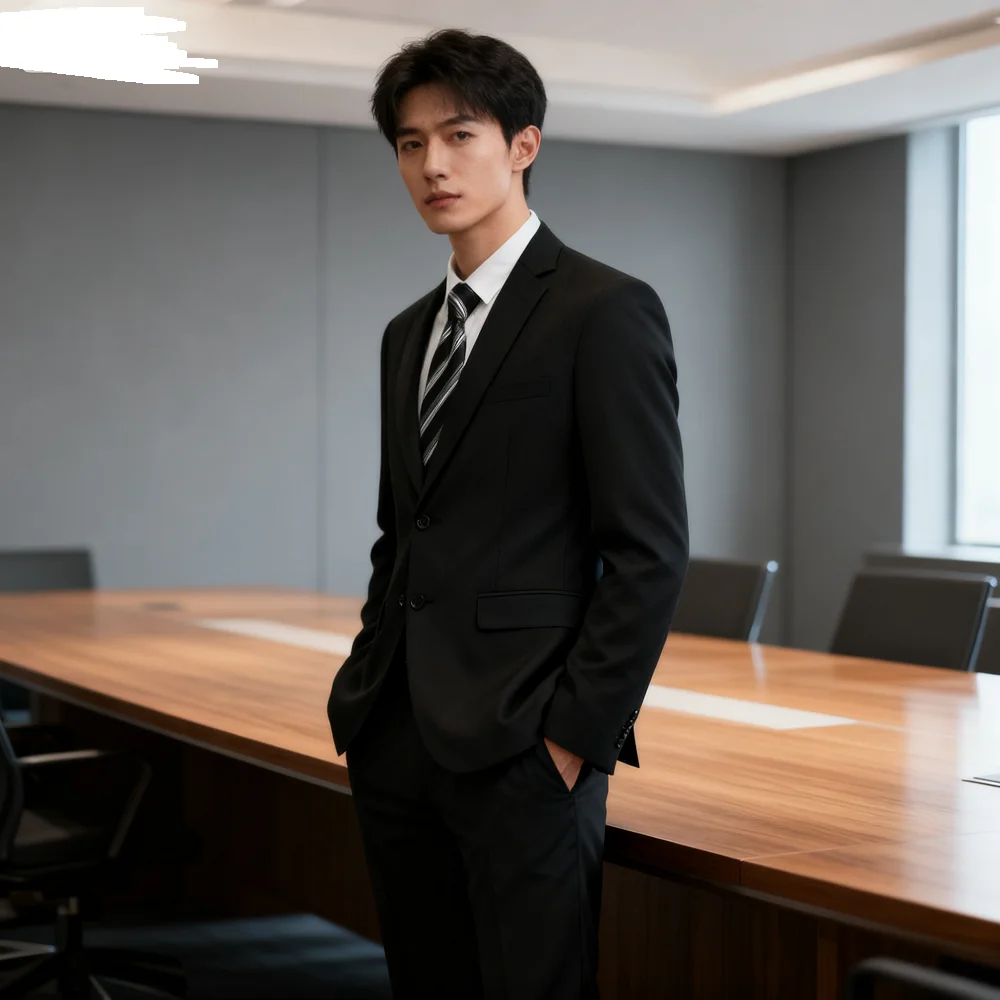 

Men's Groomsmen Smoking Suit Peak Lapel Tuxedo 2-Piece Set Single Button Formal Wear Fashionable Jacket And Pants