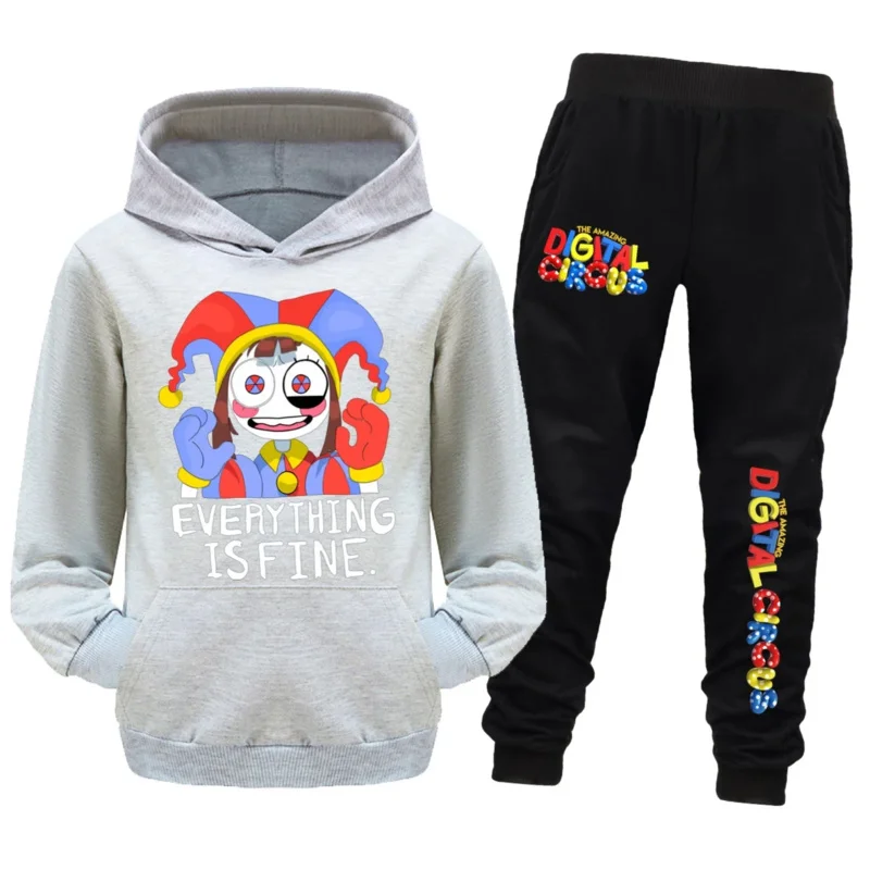 2024 Hot The Amazing Digital Circus Kids Clothes Boys Fashion Sport Tops Suit Baby Girls Hoodie Pants Set Children Costume